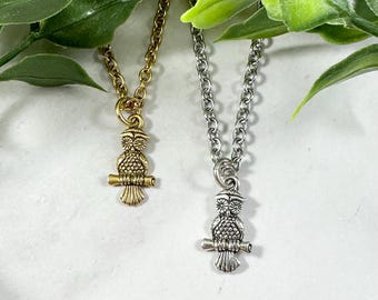Athena’s Owl Necklace - Silver or 14k Gold Plated, Greek Mythology Jewelry