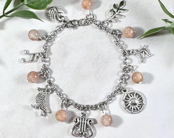 Apollo Charm Bracelet - Deluxe Version, Greek Mythology Bracelet, Apollon, Hellenic