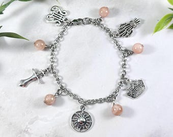 Lugh Charm Bracelet, Lug, Irish, Celtic God, Celtic Mythology, Lughnasadh