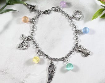 Iris Charm Bracelet, Greek Goddess of the Rainbow, Greek Mythology Jewelry, Hellenic