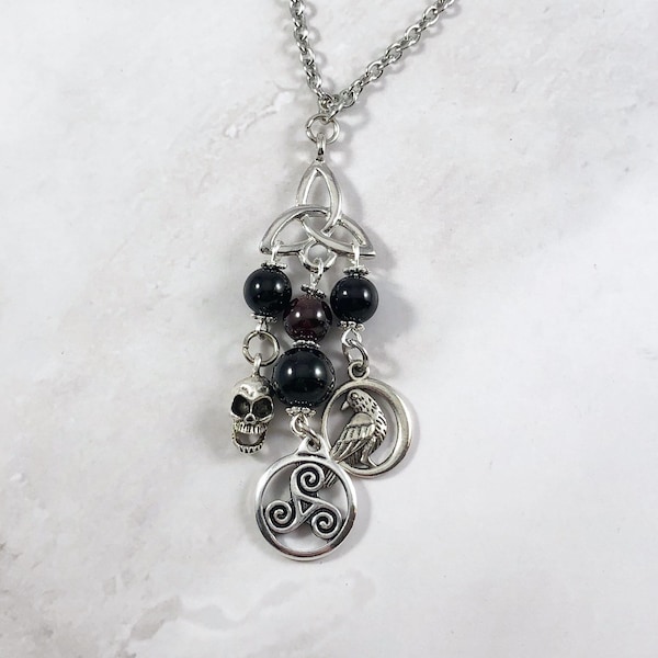 The Morrigan Necklace, The Morrígan, Celtic Goddess, Celtic Mythology, Pagan, Witch