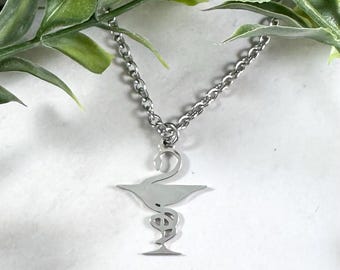 Collar de la Copa de Higía: Joyería de acero inoxidable de la mitología griega