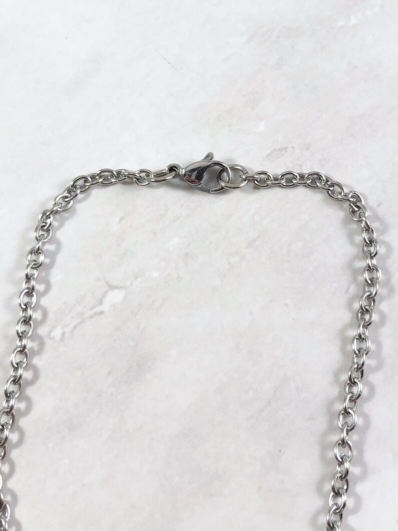 Puede incluir: Un collar de cadena de plata con cierre de mosquet&oacute;n.