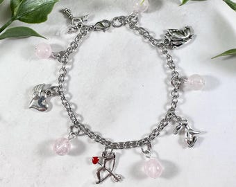 Eros Charm Bracelet, Greek God of Love and Desire, Greek Mythology Jewelry