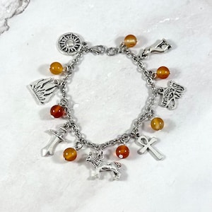 Sekhmet Charm Bracelet - Deluxe Version, Egyptian Lioness Goddess, Egyptian Mythology, Kemetism