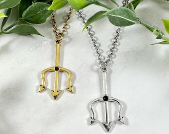 Poseidon’s Trident Necklace, Greek Mythology Jewelry, God of the Seas