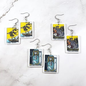 Tarot Card Earrings, Major Arcana Cards, Witchy Jewelry, Tarot Jewelry