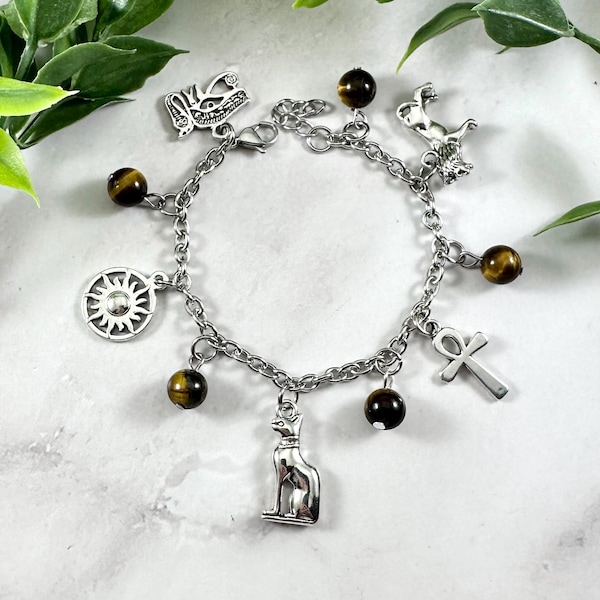 Bastet Charm Bracelet | Bast, Egyptian Goddess, Egyptian Mythology, Kemetism