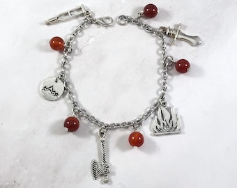 Hephaestus Charm Bracelet, Greek Mythology Jewelry, Greek Pantheon, Hellenic Polytheism, Vulcan, God of the forge