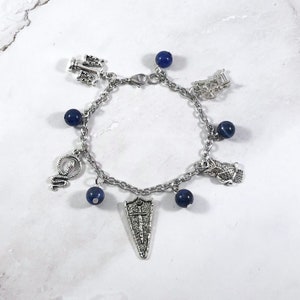 Minerva Charm Bracelet, Roman Goddess of Wisdom and Justice