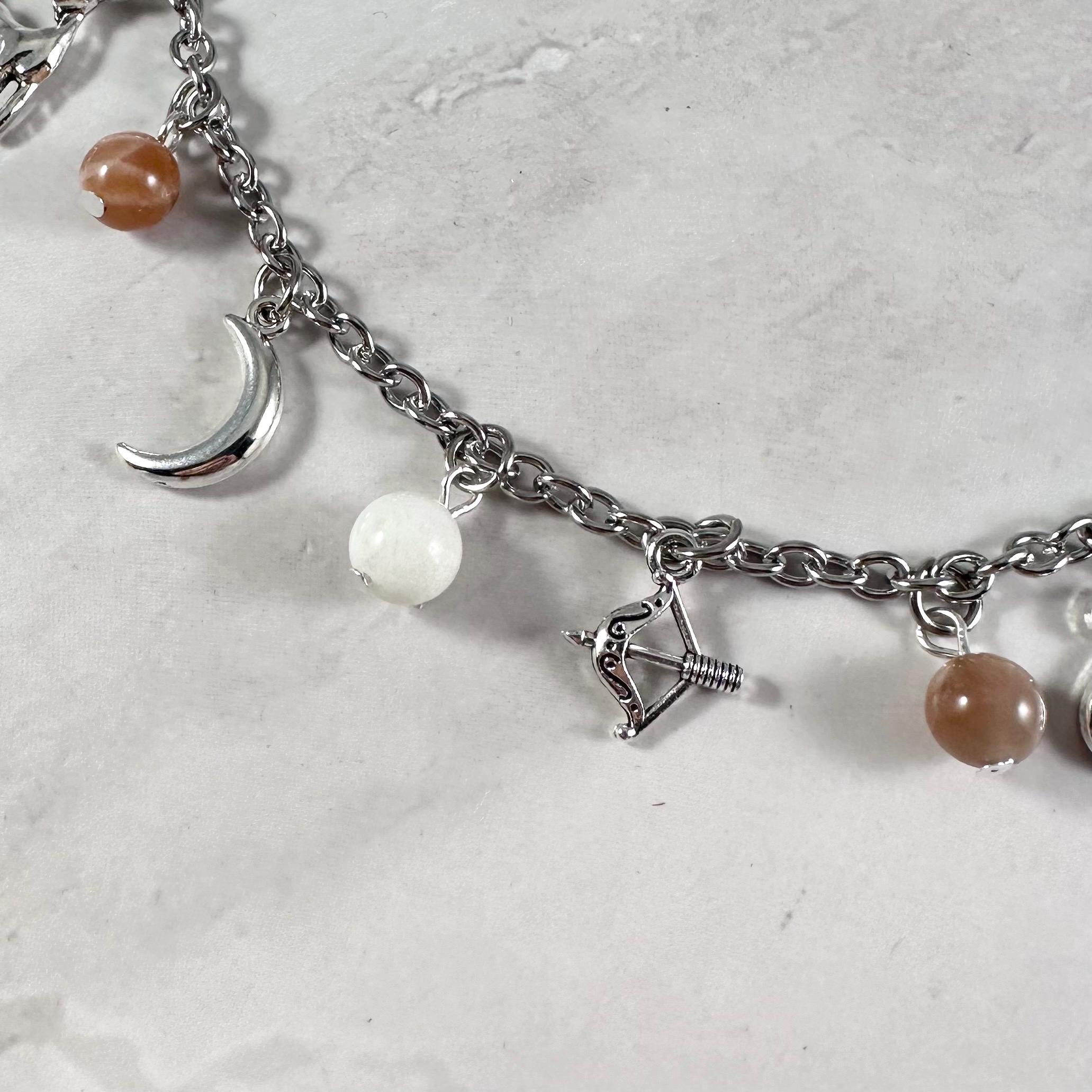 Artemis and Apollo Charm Bracelet, Greek Mythology Bracelet, Jewelry ...