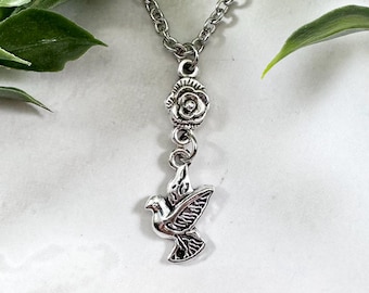 Aphrodite Necklace: Rose & Dove - Greek Goddess of Love