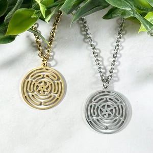 Hekate’s Wheel Necklace - Silver or Gold Tone Stainless Steel, Hecate’s Wheel, Greek Goddess of Witchcraft