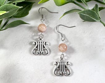 Apollo Earrings with Sunstone: Greek Mythology Jewelry, Greek God, Apollon