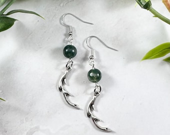 Cernunnos Earrings with Antler Charm - Celtic God of Nature