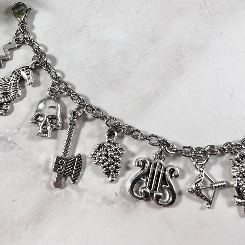 Greek Mythology Charm Bracelet: Olympian Gods & Goddesses Jewelry image 4