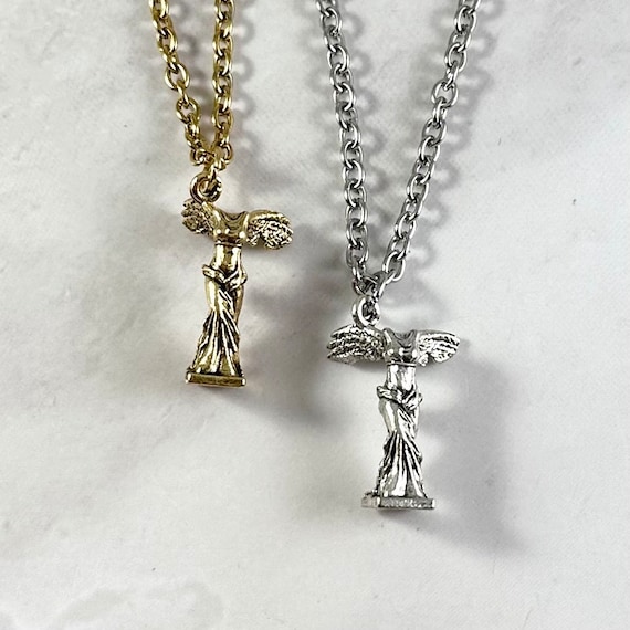 Nike of Samothrace Necklace Greek Goddess of Victory Winged Victory of Samothrace Etsy