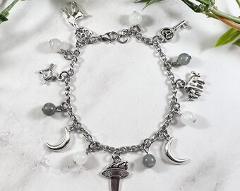 Artemis, Selene and Hecate Charm Bracelet - Greek Moon Goddesses