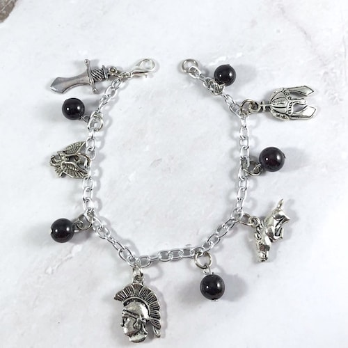 Poseidon Charm Bracelet Greek Mythology Jewelry Neptune Etsy