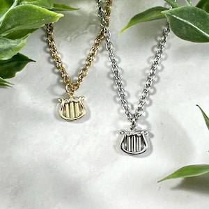 Lyre of Apollo Necklace - Small and Dainty Pendant, Greek Mythology Jewelry, Greek God