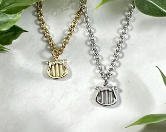 Lier van Apollo-ketting - kleine en sierlijke hanger, Griekse mythologie sieraden, Griekse god