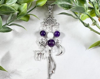 Artemis Necklace: Greek Goddess Jewelry with Amethyst, Greek Mythology