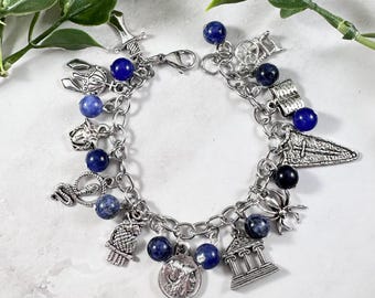 Athena Charm Bracelet, Ultimate Version, Greek Goddess of Wisdom, Greek Mythology