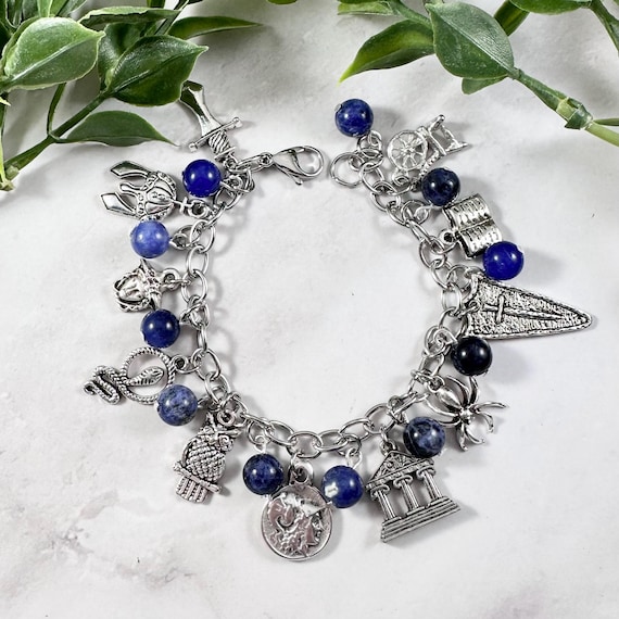Athena Charm Bracelet, Ultimate Version, Greek Goddess of Wisdom, Greek Mythology