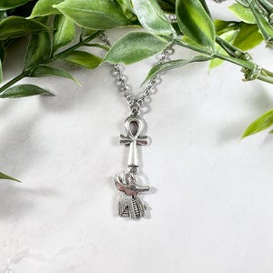 Anubis Necklace, Egyptian God, Ankh