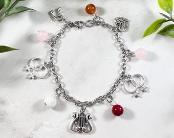 Sappho Charm Bracelet: Ancient Greek Poetess, Sapphic Pride