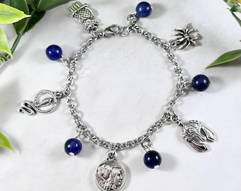 Athena Charm Bracelet, Greek Goddess of Wisdom, Greek Mythology Jewelry