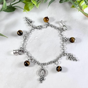 Asclepius Charm Bracelet, Asklepios, Greek God of Medicine