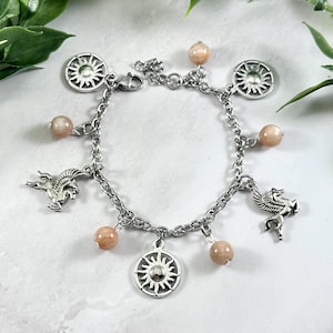Helios Charm Bracelet, Greek God of the Sun, Greek Mythology Jewelry, Titan, Hellenic, Sol