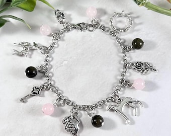 Persephone and Hades Charm Bracelet, Greek Mythology Jewelry, King and Queen of the Underworld, Prosepina and Pluto, Hellenic