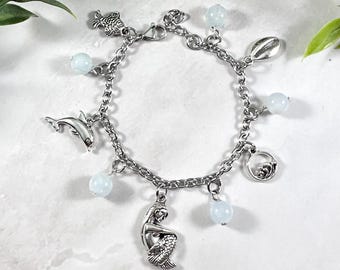 Amphitrite Charm Bracelet - Greek Sea Goddess and Wife of Poseidon,  Greek Mythology Jewelry