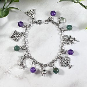 Morgan le Fey Charm Bracelet - Morgana, Arthurian Legends, Camelot