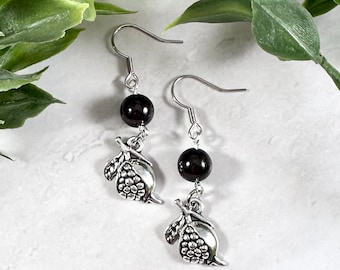 Persephone Pomegranate Earrings, Greek Goddess, Greek Mythology Jewelry, Hellenic,