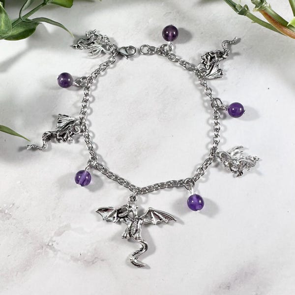 Dragon Charm Bracelet, Dragon Jewelry