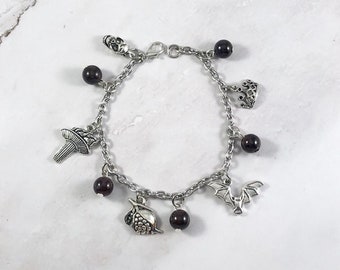 Persephone Charm Bracelet: Greek Mythology Jewelry