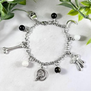 Melinoe Charm Bracelet: Greek Mythology Jewelry, Underworld Goddess