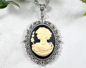 Persephone Cameo Necklace: Greek Goddess Jewelry