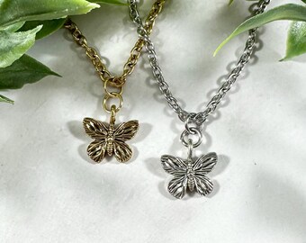 Psyche Butterfly Necklace: Greek Mythology Jewelry, Silver or Gold Plated
