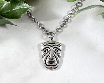 Melpomene Necklace - Muse of Tragedy, Anceint Greek Theatre, Tragedy Mask, Drama