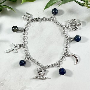 Thoth Charm Bracelet, Djehuty, Egyptian God, Egyptian Mythology Jewelry, Kemetism