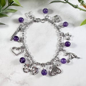 Nine Muses Charm Bracelet - Greek Mythology Jewelry, Greek Goddesses of the Arts & Inspiration, Hellenic, Theater