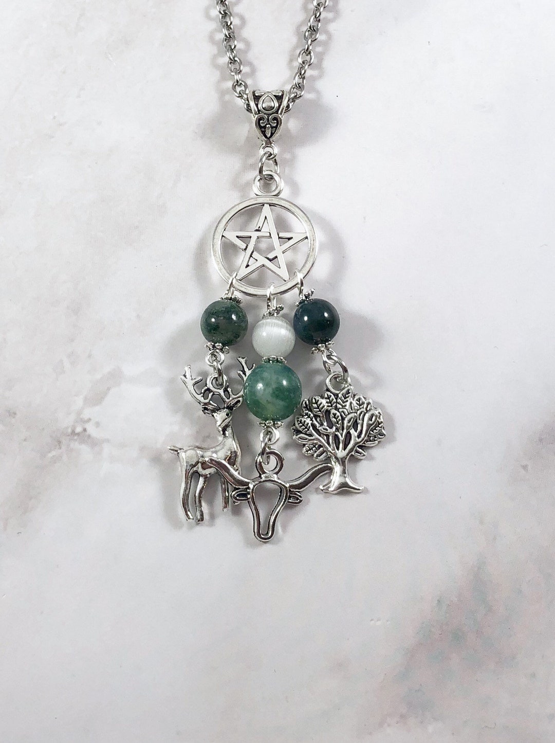 NKlaus Pendentif Cernunnos argent 925 3,2cm Amulette Dieu celtique des forêts Talisman 3888