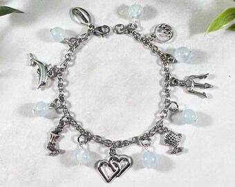 Poseidon and Amphitrite Charm Bracelet - Greek Gods of the Sea,  Greek Mythology Jewelry