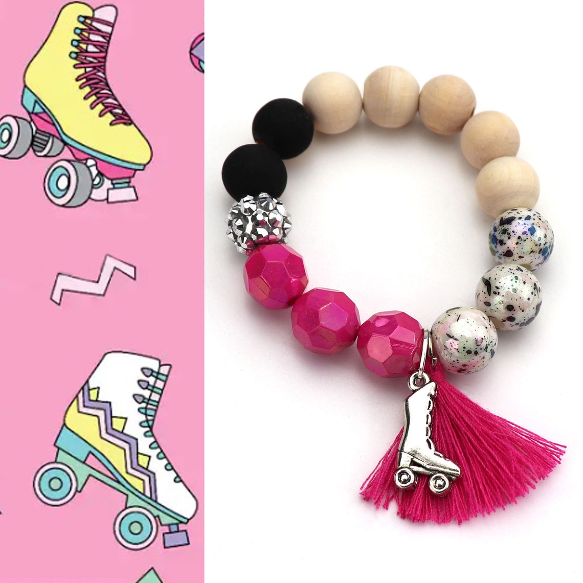 Pulsera de patines Rollerskate Favors Roller Skate Party Etsy