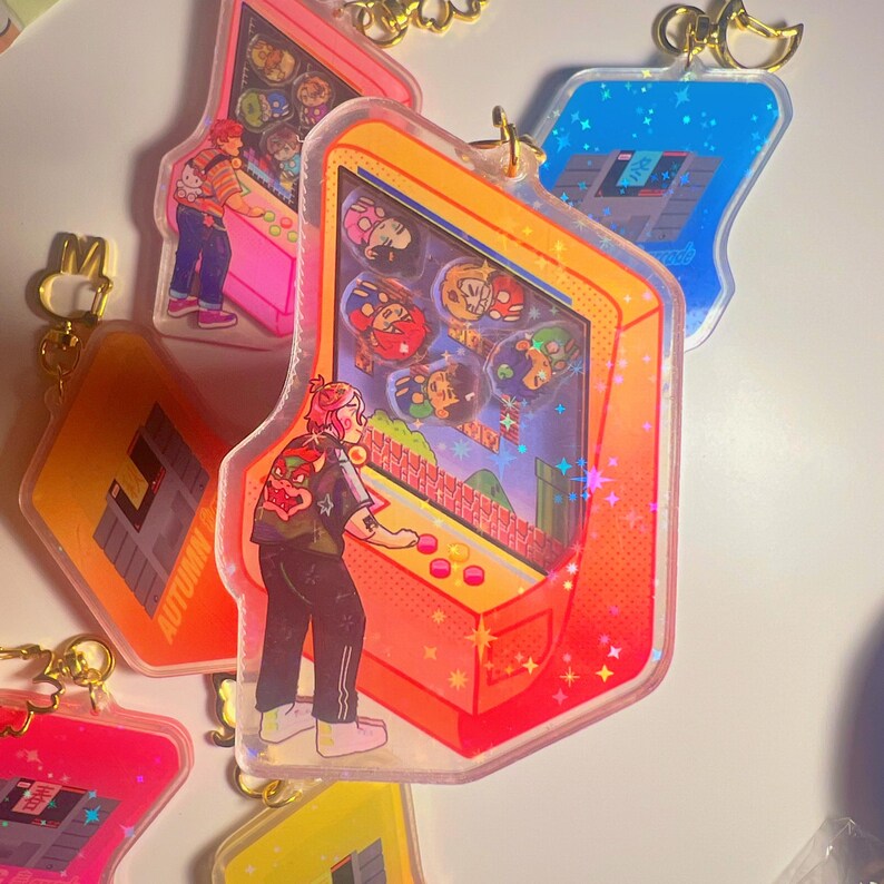 Arcade Games Multicolor Shaker Keychain - Etsy