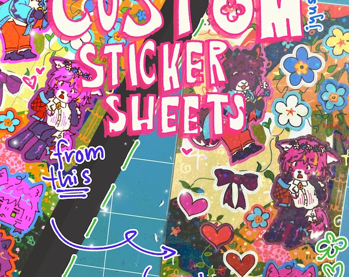 Sticker Commissions Custom 15pc Sticker Sheet Commission - Etsy